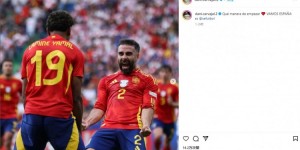 【千亿体育】32岁欧洲杯处子秀破门！卡瓦哈尔晒和亚马尔庆祝照：西班牙向前冲