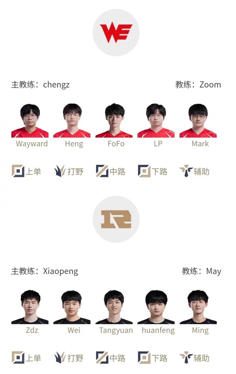 明日首发名单：LP战旧主RNG交手焕烽 TES首秀交手RA
