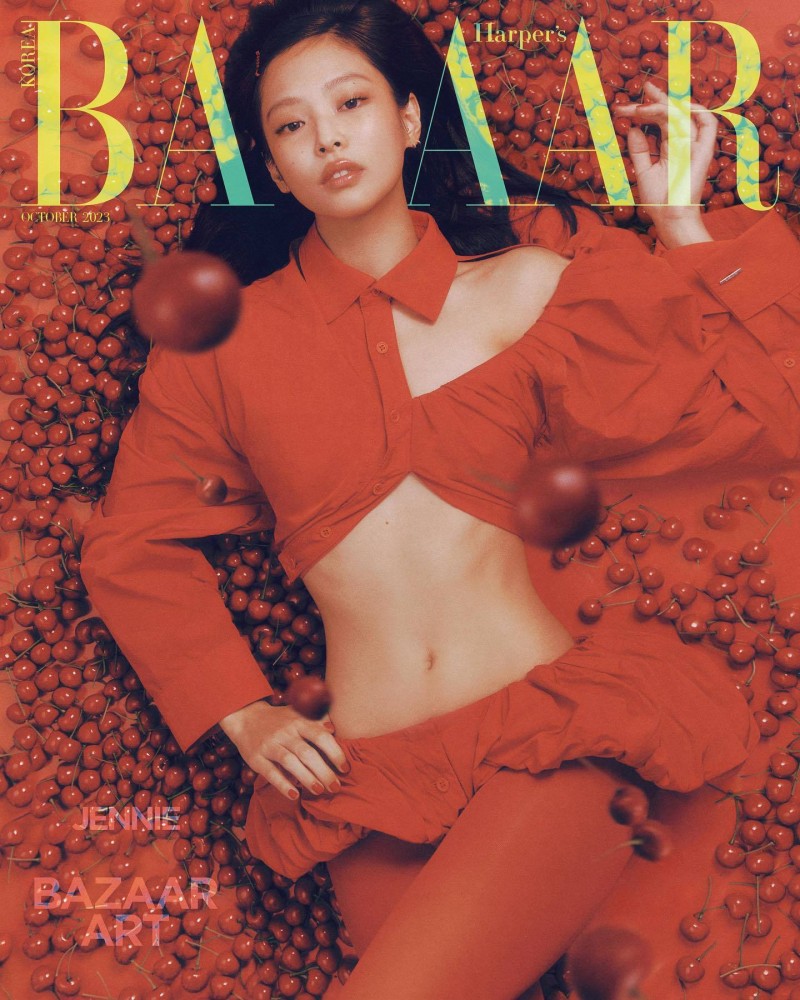 JENNIE x Harper&#8217;s BAZAAR Korea October 2023，Jacquemus专题， 恭喜Jennie在韩国三大刊三轮满贯 😍💄🖤💋🔥