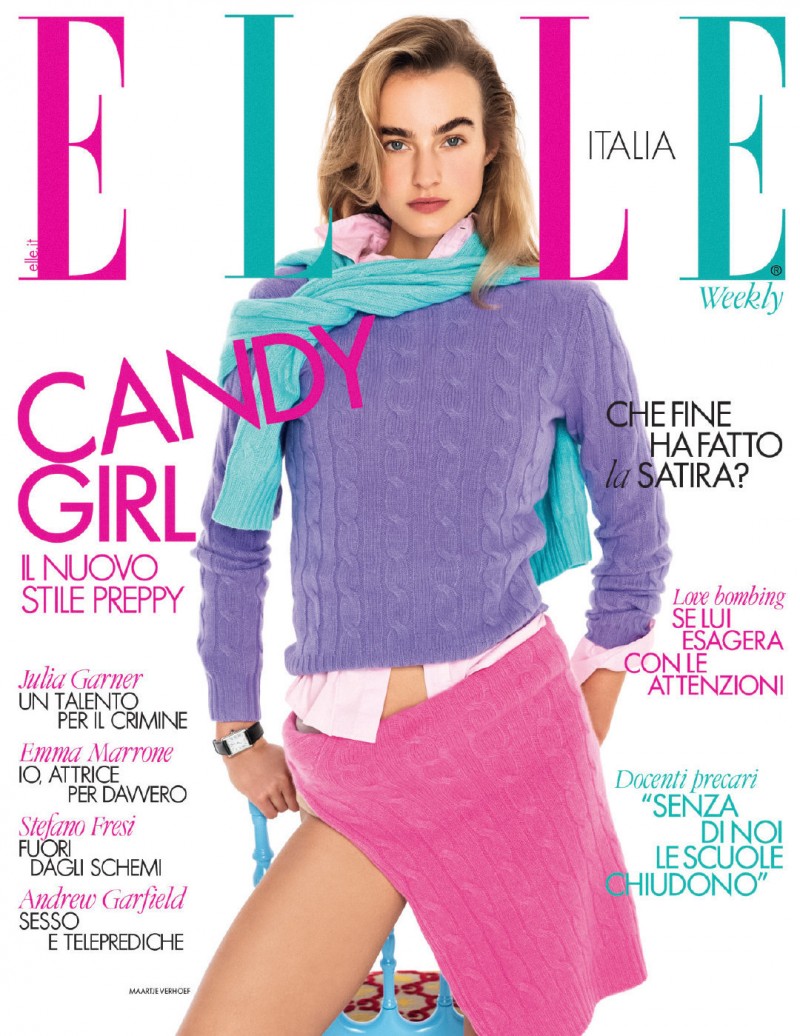 Elle Italia February 2022&#8243;Preppy Girl&#8221;Photography Gilles BensimonStyling Laura SegantiModel Maartje Verhoef ​​​